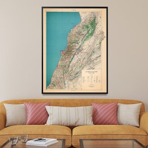 Old Map of Lebanon, Lebanon Wall Art, Gifts, Art, Poster, Decor, Map Print, Map Poster, Map Gifts