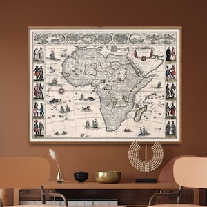 Ancient Africa Map Print| Vintage Map Of Africa| Map Poster| Africa Home Wall Art Decor