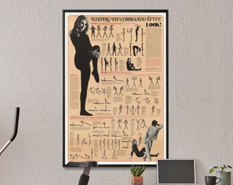 Exercise Poster for Women| Vintage Gym Wall Art| Exercise Print| Fitness Gift