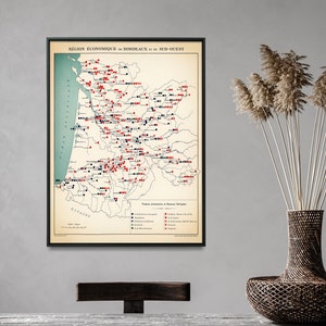 Bordeaux Wein- und Lebensmittelkarte| Bordeaux Frankreich| Bordeaux Druck | Bordeaux Poster | Weinkeller Wandkunst