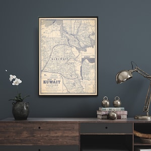 Kuwait Vintage Map Print| Old Map Poster| Kuwait Wall Art Home Gift