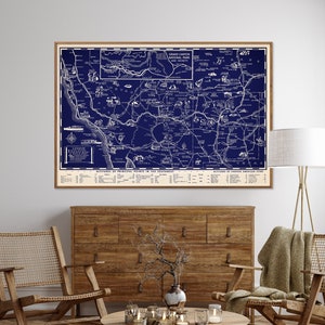 American Spuren: Great Southwest - Vintage Karte, Wand Kunst, Geschenk