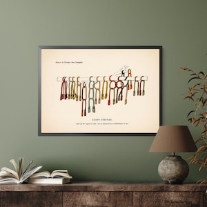 Inca Quipu: Vintage Illustration Print, Inca Empire Wall Art Home Gift