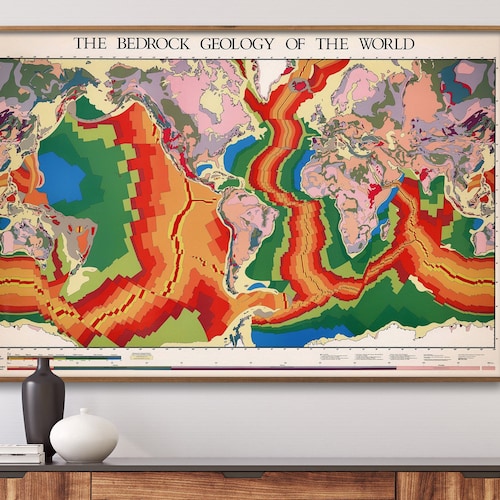 Geological Chart Digital Poster Map / Terrestrial Minerals Etsy Israel