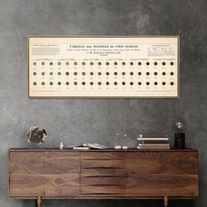 Vintage grafiekafdruk oogkleur, poster visie en optometrie, oogheelkunde muurkunst cadeau