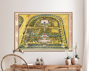 Temple of Heaven: Beijing, China  - Vintage Map Print, Wall Art Home Gift