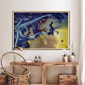 WW2: Nordseeraum - Vintage Map Print, Militär Wand Kunst, Geschenk für Haus