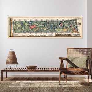 Golden Gate Park, San Francisco - Vintage Map Print, Lange & schmale Wandkunst, Über dem Bett oder als Geschenk