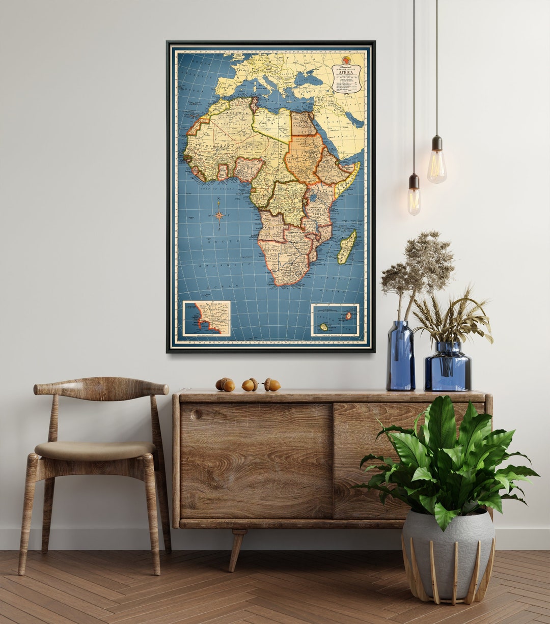 Vintage Africa Map Print Large Map of Africa Poster African Home Gift ...