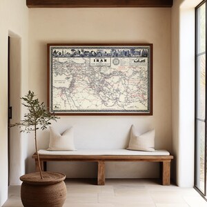 Plakat z mapą Iranu w stylu vintage: Mapa drogowa Bliskiego Wschodu z 1963 r. zdjęcie 2