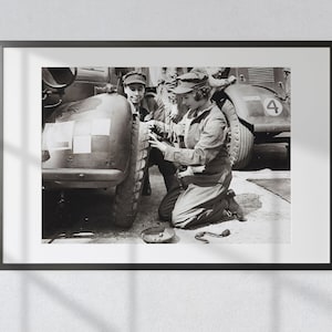 Princess Elizabeth Trains as a Mechanic | Vintage Photography Print| Black & White Poster