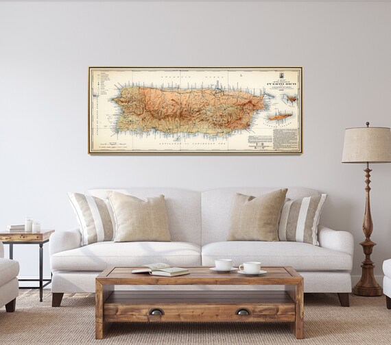 Old Map of Puerto Rico Puerto Rico Vintage Map Print Puerto | Etsy