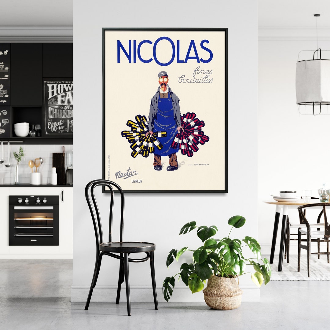 Vintage French Wine Poster Kitchen Dining Restaurant Wall - Etsy