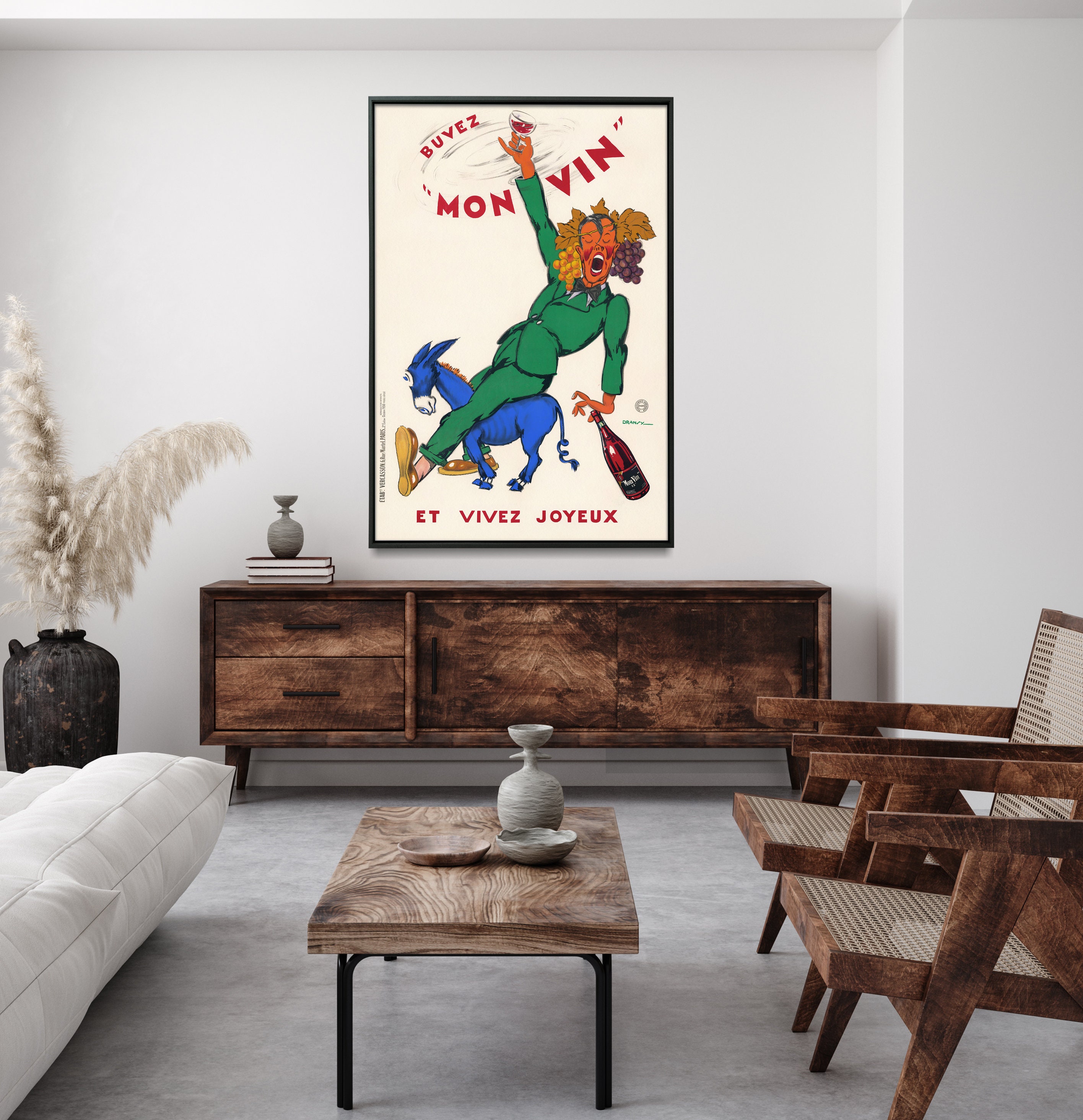 Vintage French Wine Poster Dining Restaurant Wall Art Wine | Etsy