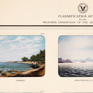 Clouds Classification Vintage Chart Print, Meteorological Poster ...