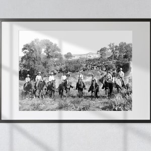Vintage Rugged Texas Cowboys Photography Print: Black & White Wall Art