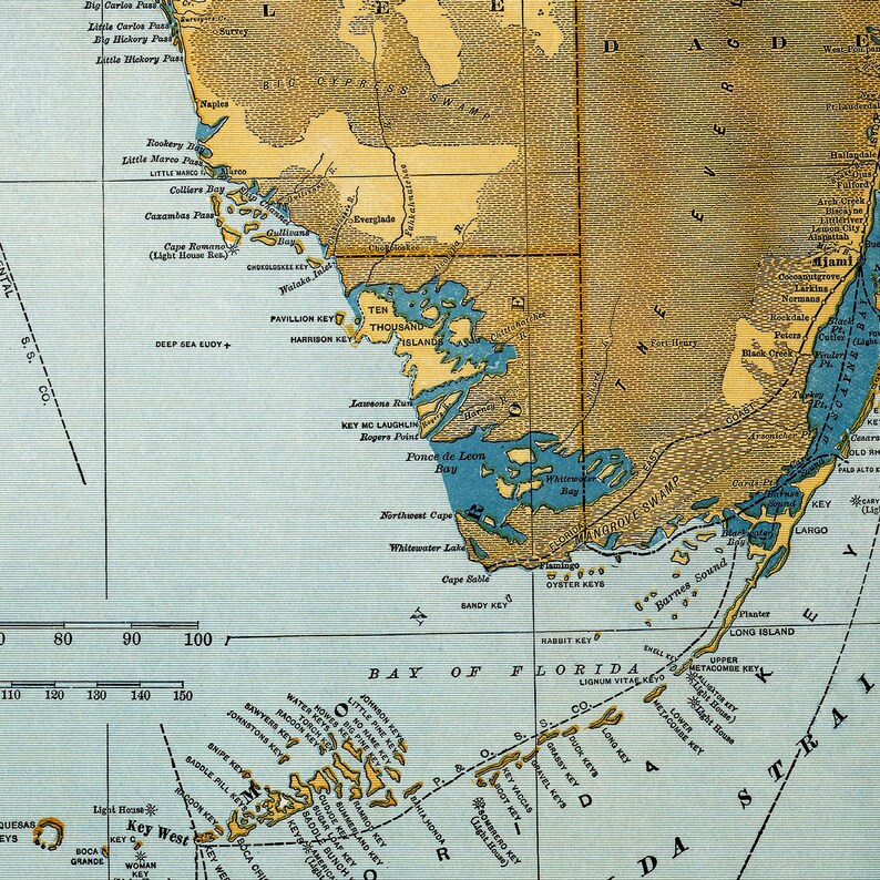 Old Map of Florida Florida Map - Il 794xN.3363888360 Nvty 