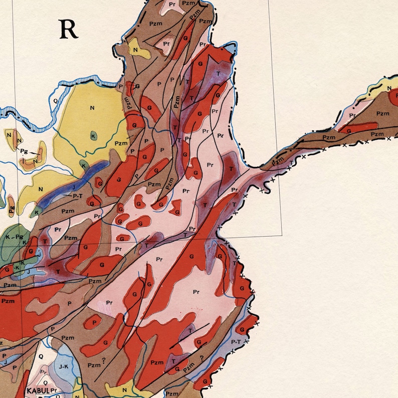 Vintage Afghanistan Geological Map Print: 1969 Geology Wall Art - Etsy