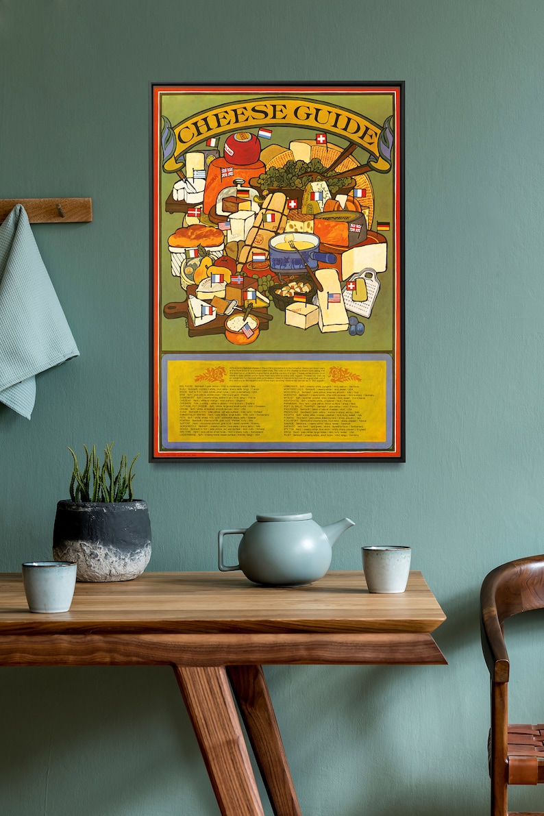 Vintage Cheese Kitchen Wall Art Print Restaurant Art Decor | Etsy