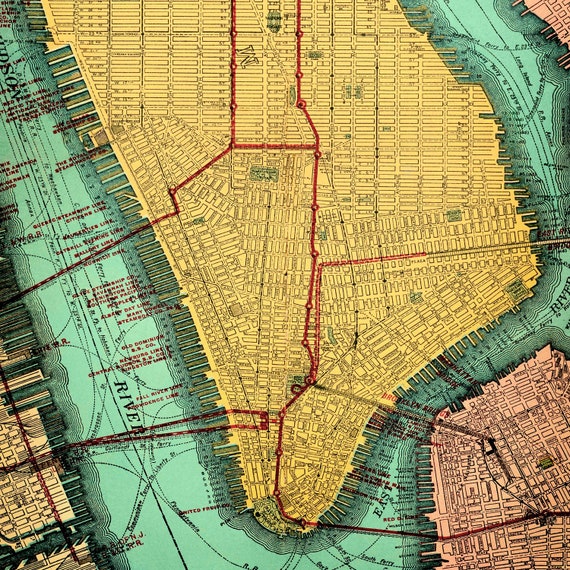 New York 地図ヴィンテージポスター　フレーム付き New York 地図ヴィンテージポスター フレーム付き New York 地図