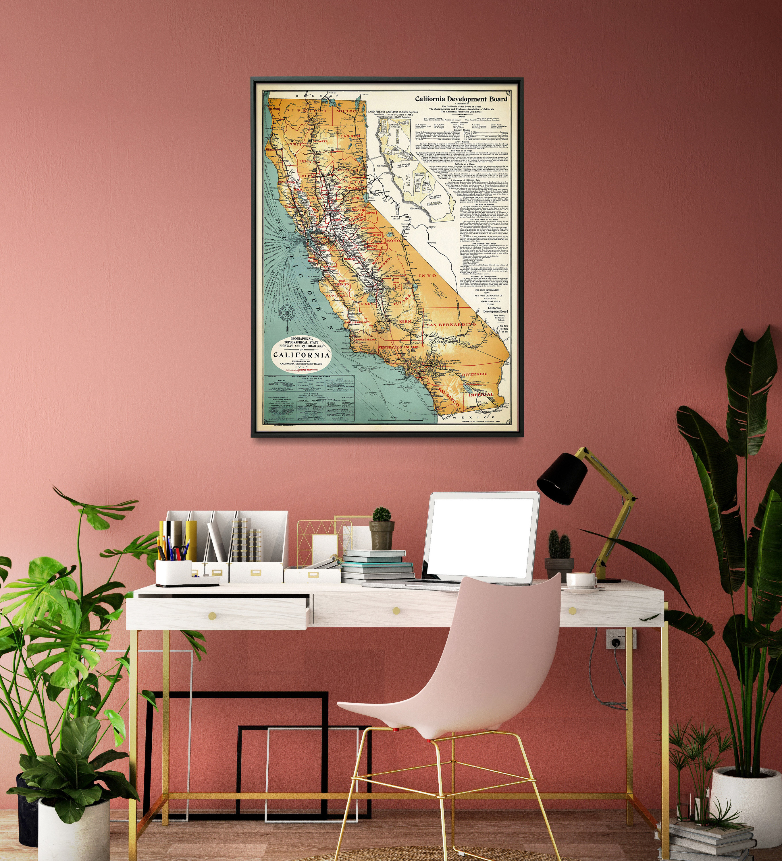 Old Map of California Print Vintage Map Poster Home Gift - Etsy