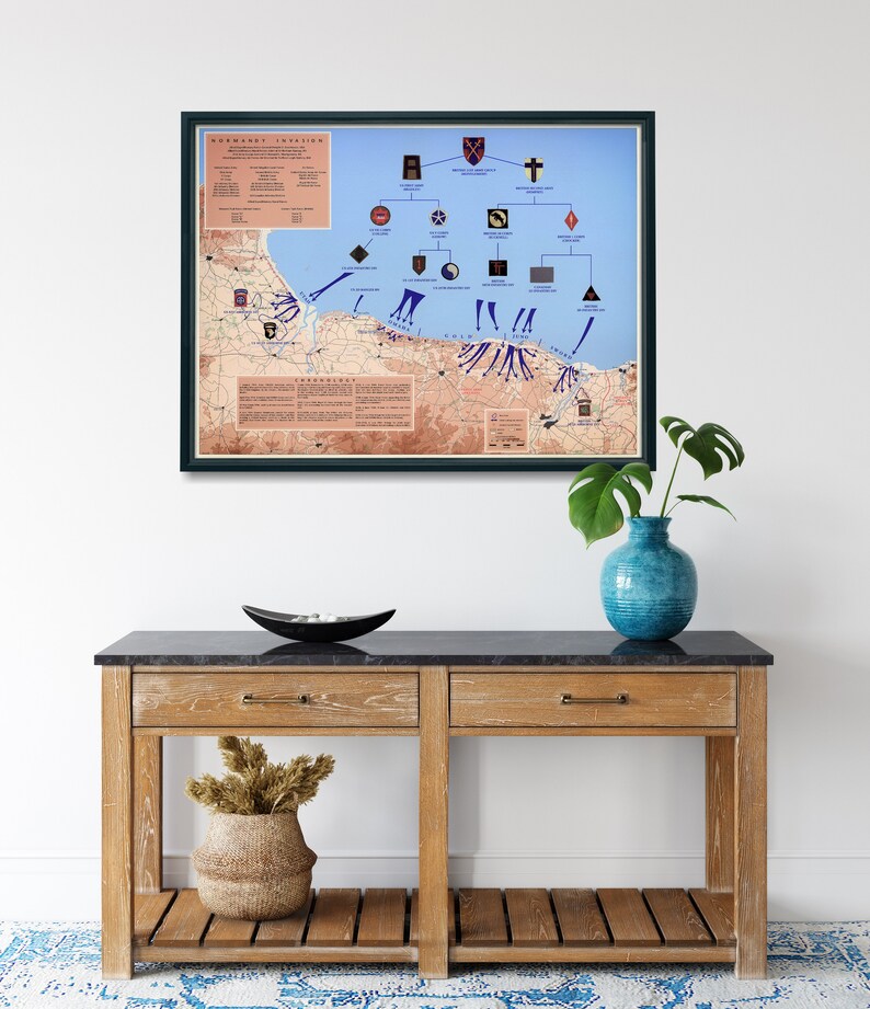 D Day Poster 1944 Normandy Invasion D Day Map World War 2 - Etsy