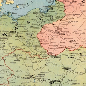 First World War Vintage Europe Map Print Armies, Navy, Aircraft ...