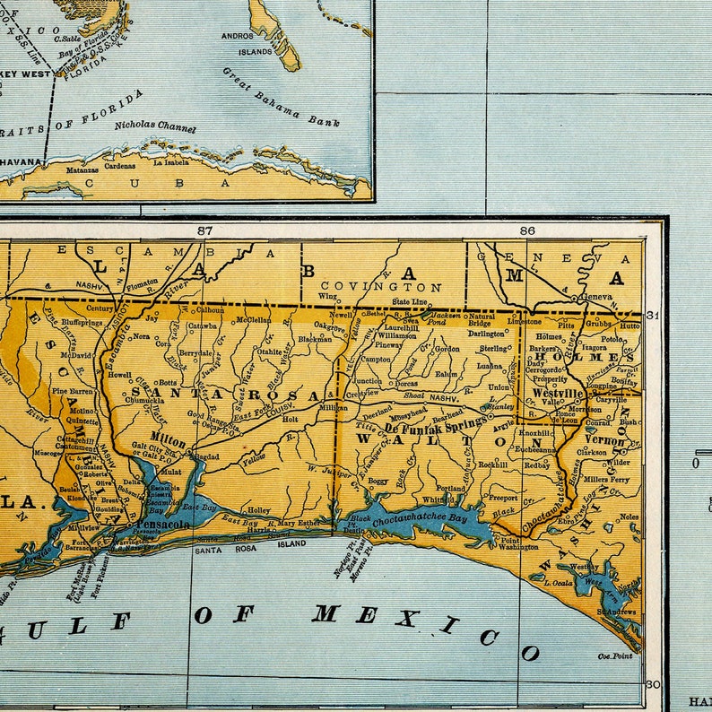 Old Map of Florida Florida Map - Il 794xN.3363888362 Ds4c 