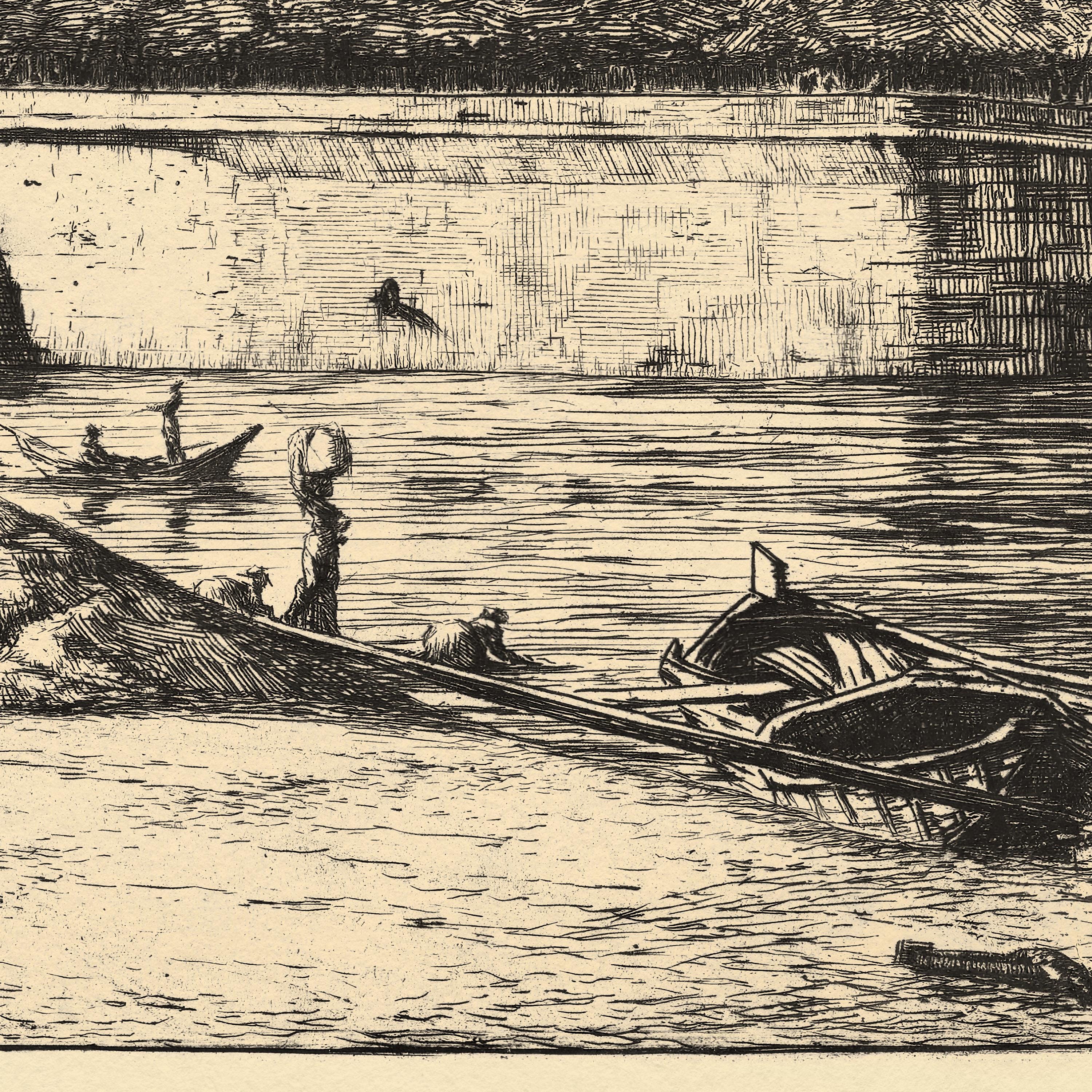 ノートルダム大聖堂のエッチングプリント：ヴィンテージのフランス大