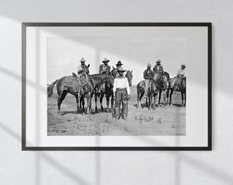Black Cowboys Photography Print: Vintage Wild West Wall Art