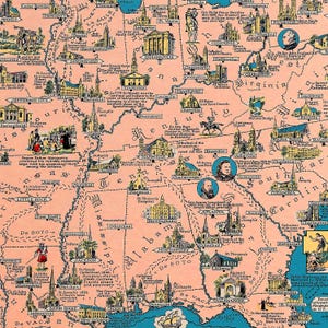 Katholische Amerika Karte: 1946 Vintage USA Faith Map Print Bild 8
