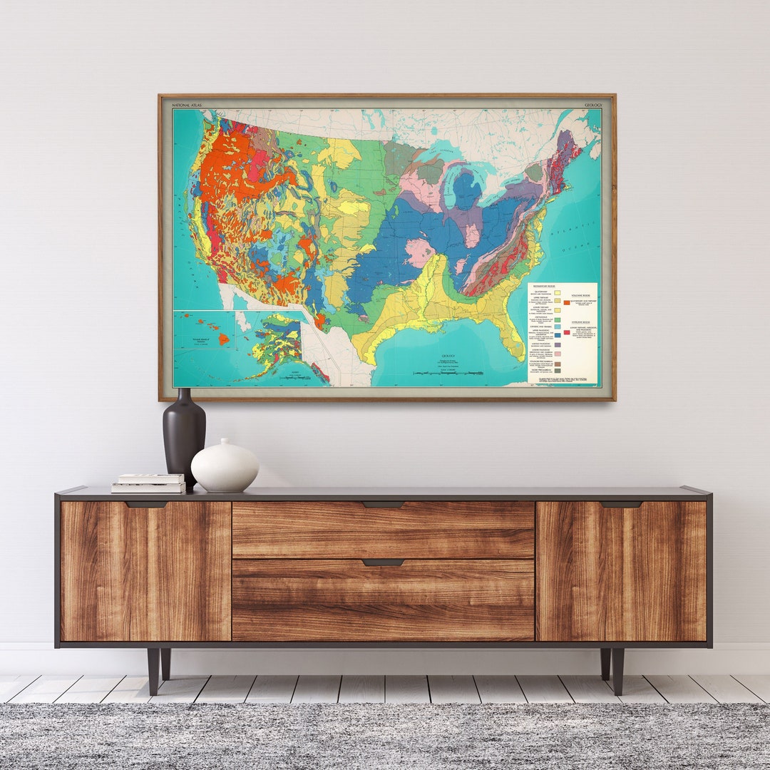 Rock Paper Maps póster de geología del escudo americano
