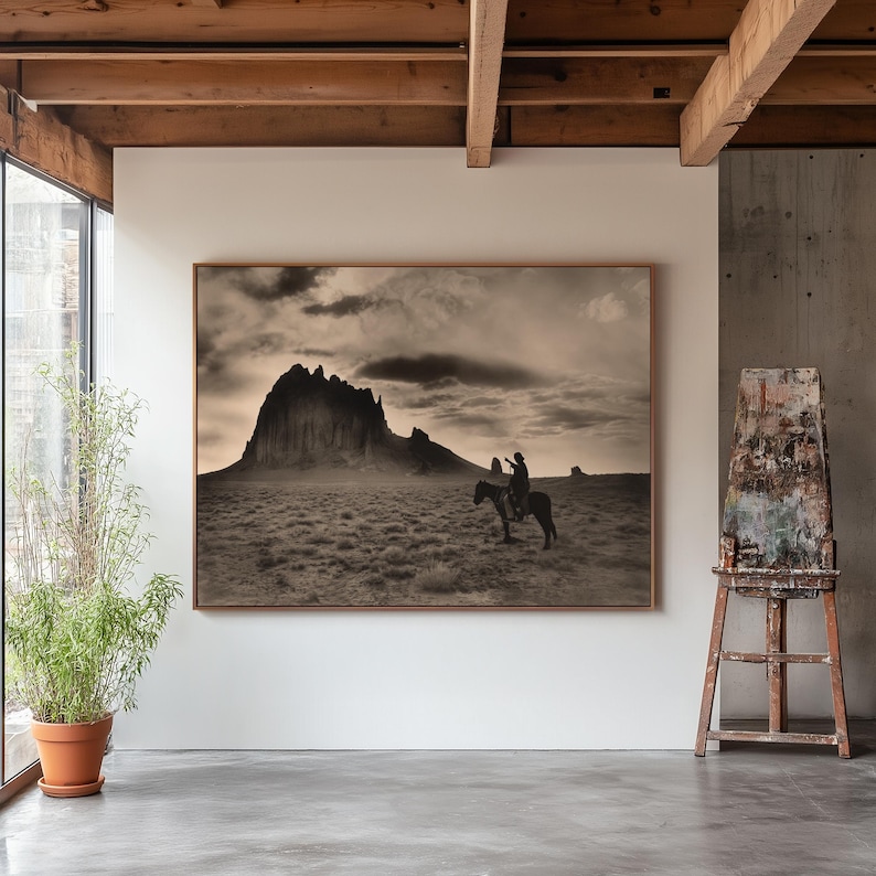 Navajo Rider at Shiprock New Mexico - Vintage Photo Print
Printed & Shipped from USA 🇺🇸
