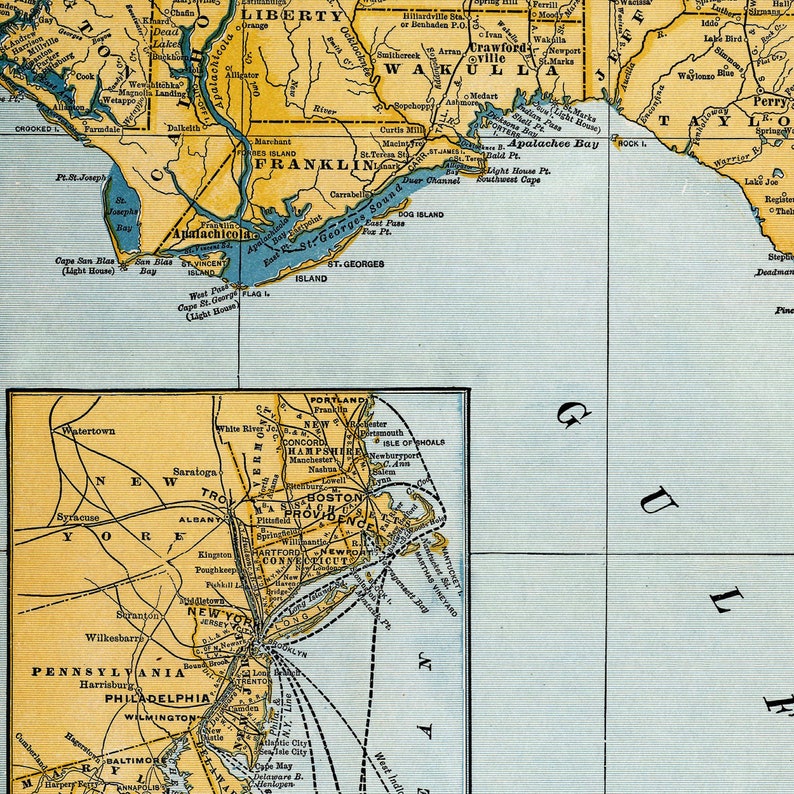 Old Map of Florida Florida Map - Il 794xN.3411573503 I1ne 