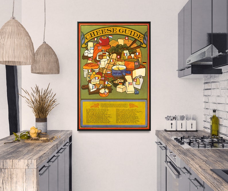 Vintage Cheese Kitchen Wall Art Print Restaurant Art Decor | Etsy