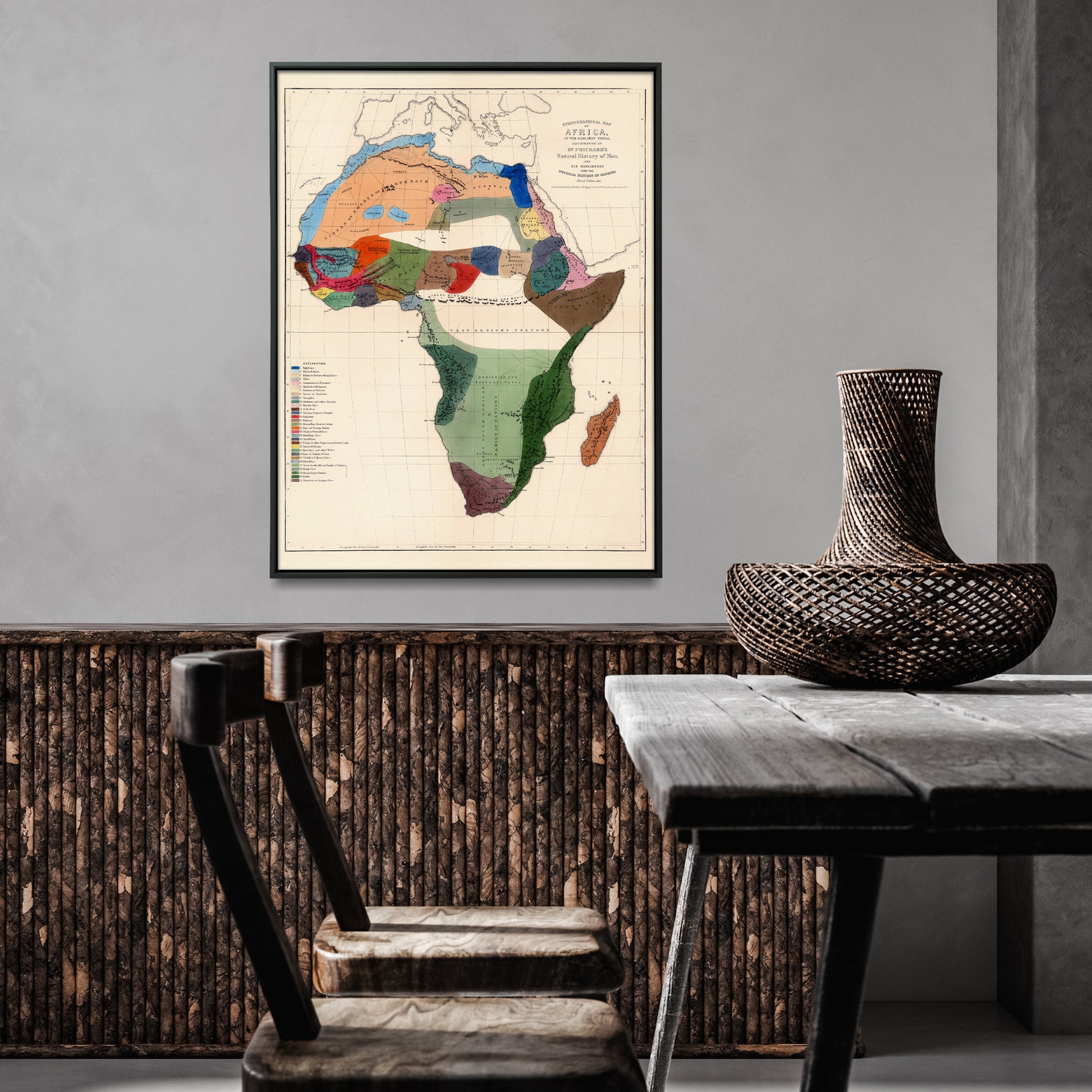 Ethnographical Map of Africa Vintage Africa Map Print - Etsy