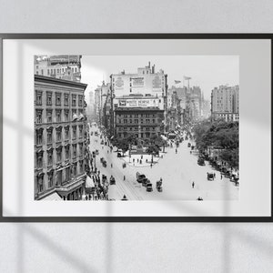 New York City - Broadway e Fifth Avenue: stampa fotografica vintage in bianco e nero