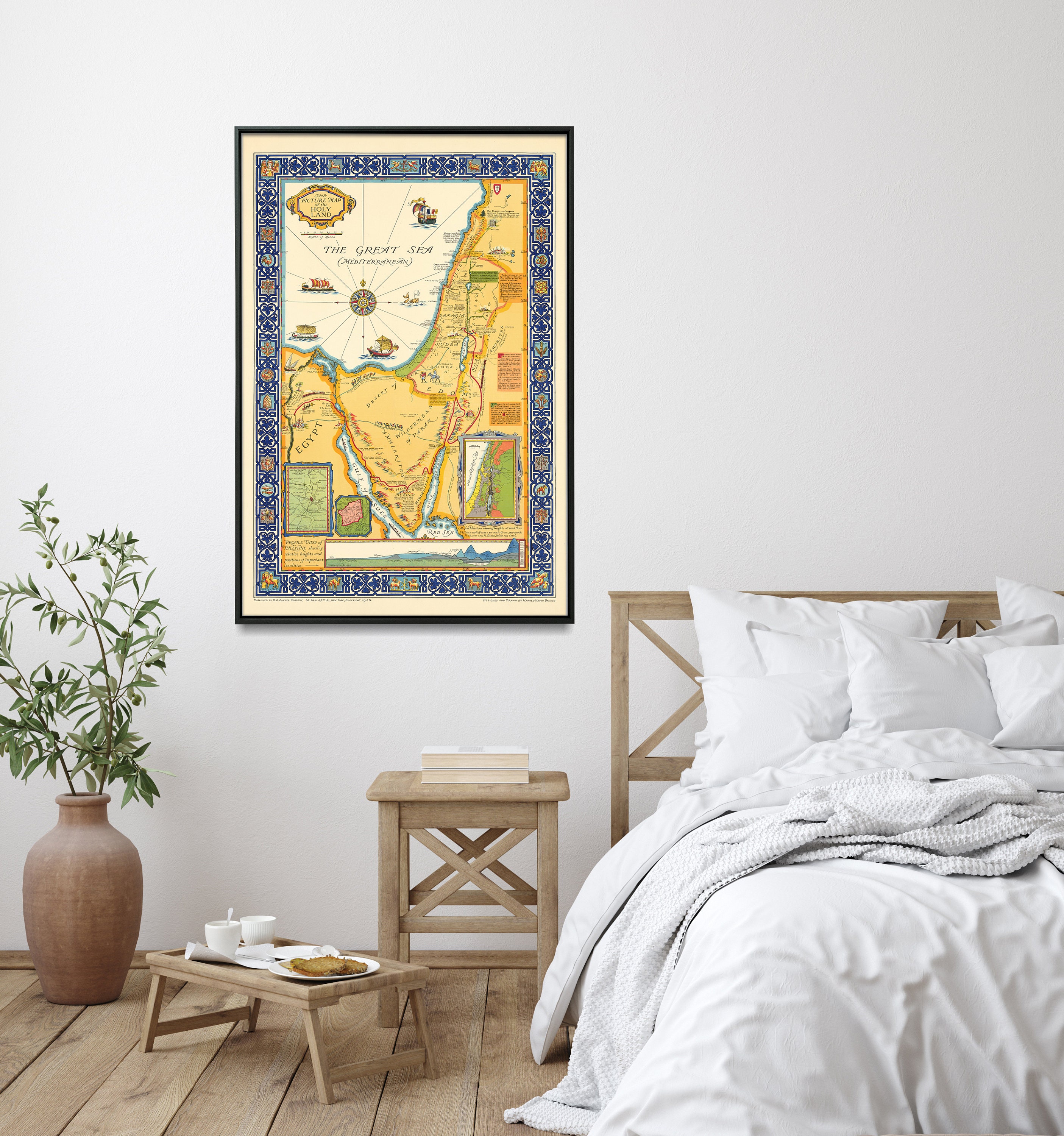 Holy Land Map Bible Pictorial Map Holy Land Gifts Pictorial - Etsy