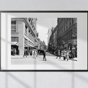 Temple Place, Boston, Massachusetts | Vintage Photography Print| Black & White Poster