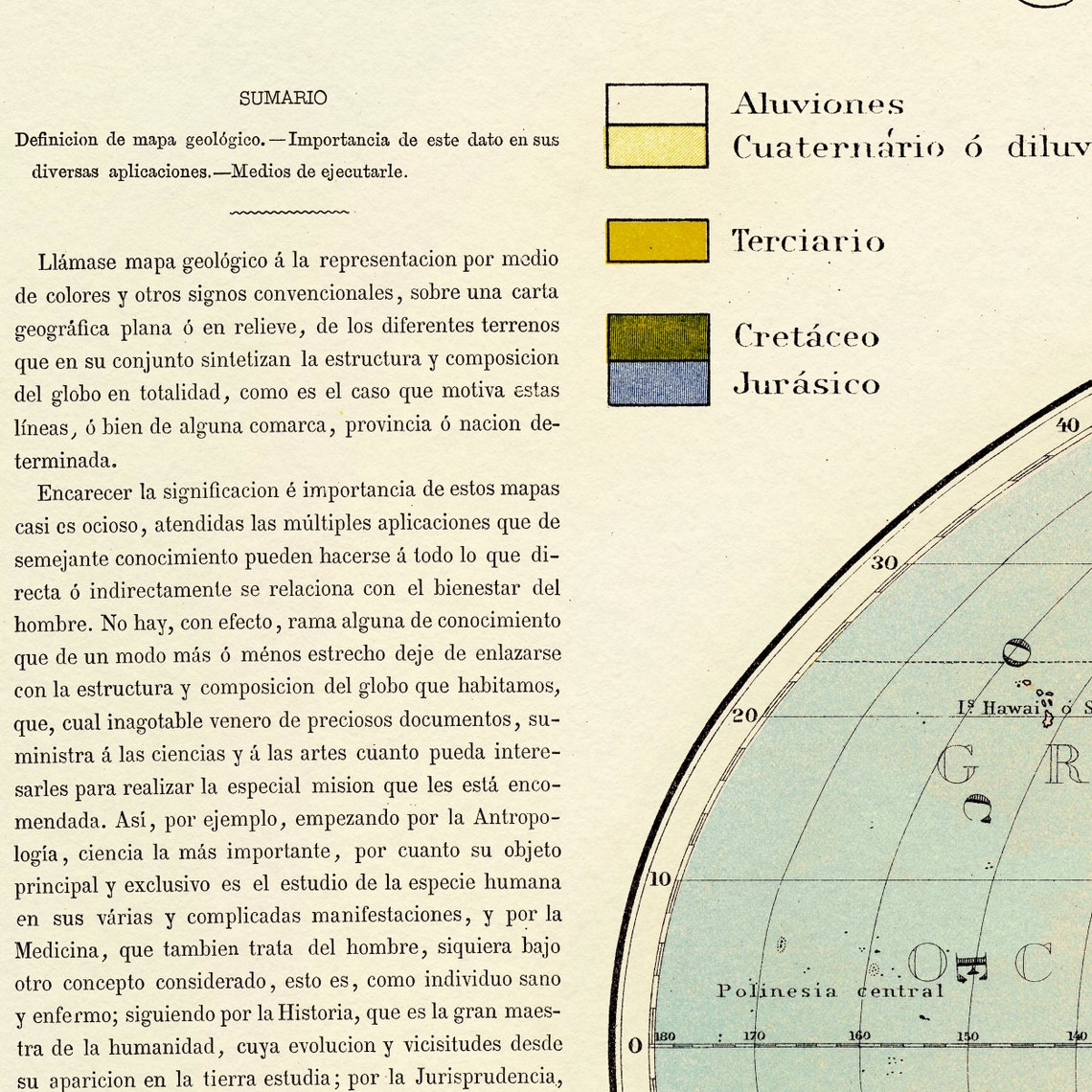 Geological Map of the World Spanish Language World Map Etsy