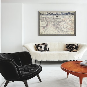Plakat z mapą Iranu w stylu vintage: Mapa drogowa Bliskiego Wschodu z 1963 r. zdjęcie 5