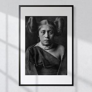 Native Americans: Tewa Girl - Vintage Black & White Photography Print