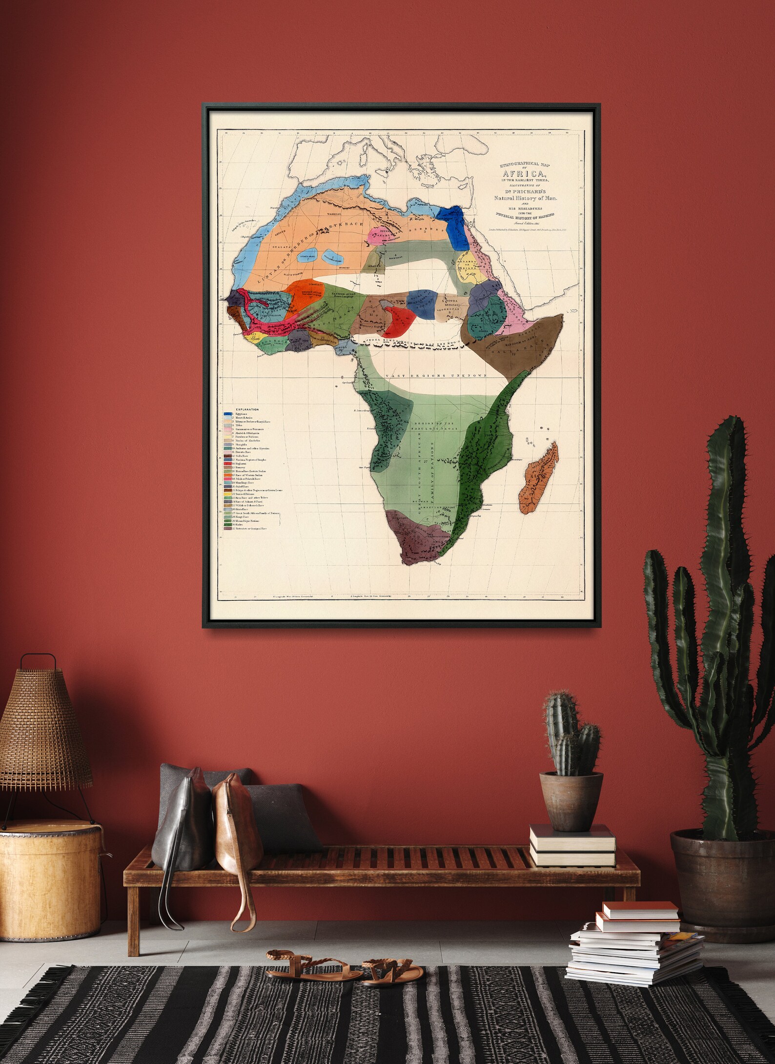 Ethnographical Map of Africa Vintage Africa Map Print - Etsy