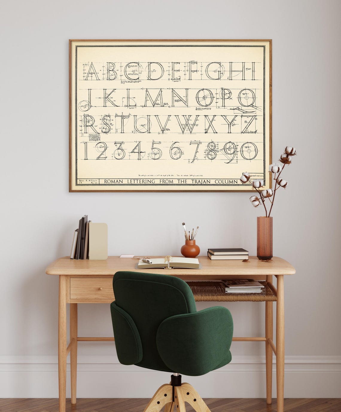Trajan Column Rome Lettering Roman Alphabet: Trajan Column Lettering - Vintage Chart Print, Wall Art ...