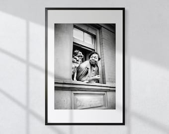 Estampa de mulher negra e cachorro: fotografia vintage do Harlem (1943)