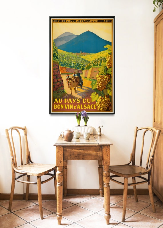 Vintage French Wine Poster Dining Restaurant Wall Art Wine - Etsy