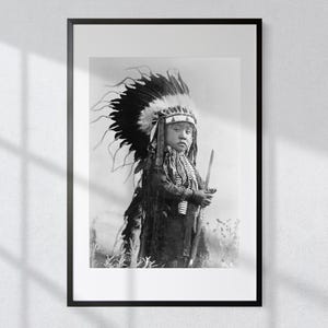 Cheyenne Warrior of the Future - Vintage Black & White Print, Western Wall Art Home Gift