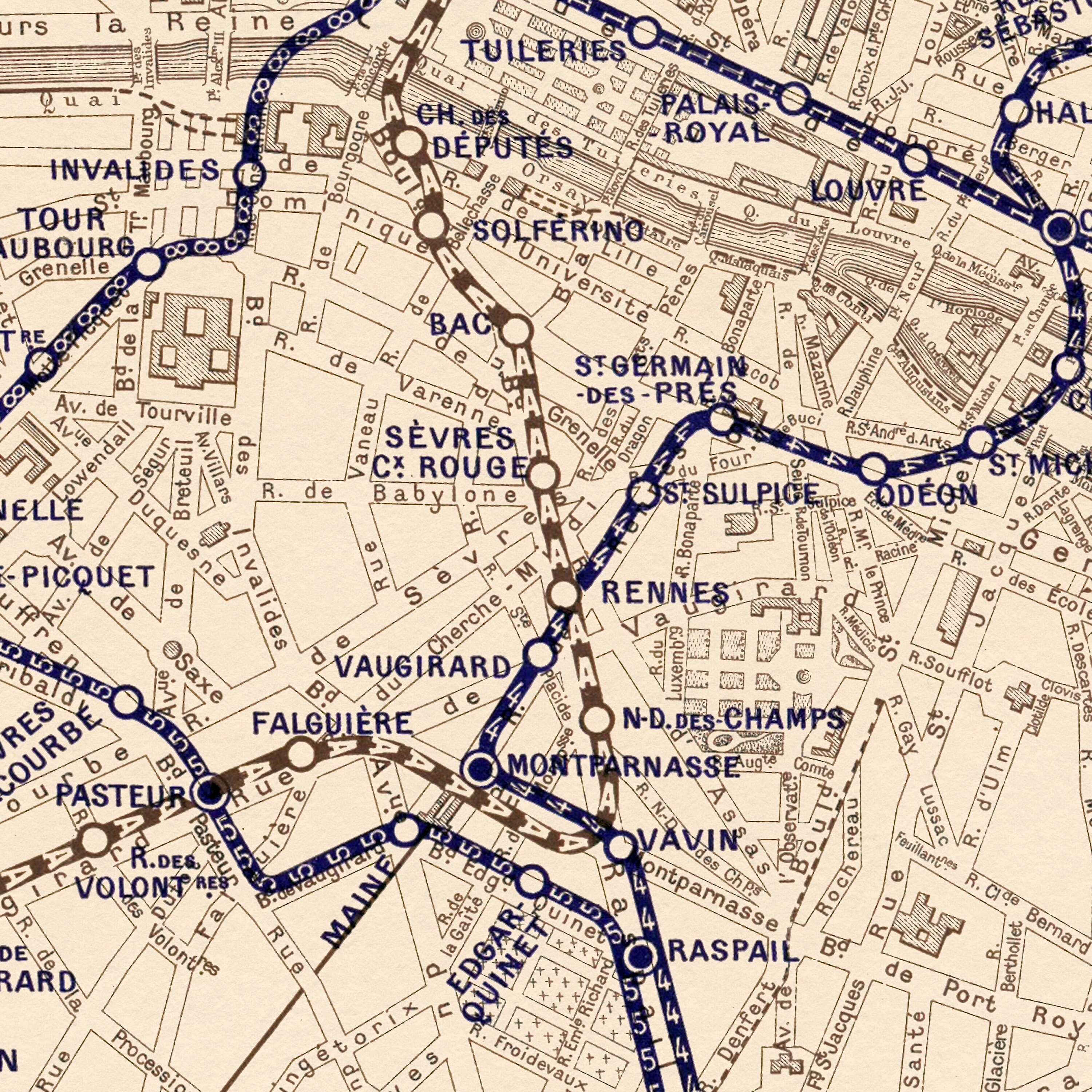 Vintage Paris Metro Map Print: 1914 Subway System Wall Art - Etsy