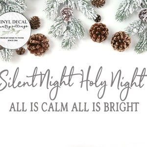 Christmas Vinyl decals, Silent night Holy night farmhouse Christmas Decals