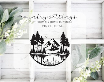 Mountain Lake Car Decal, Hiking Car Decal, Nature Car Decal, Forest Car Decals